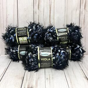 Sensations Viola Eyelash Yarn Dark and Light Blue Bulky Discontinued Lot of 5